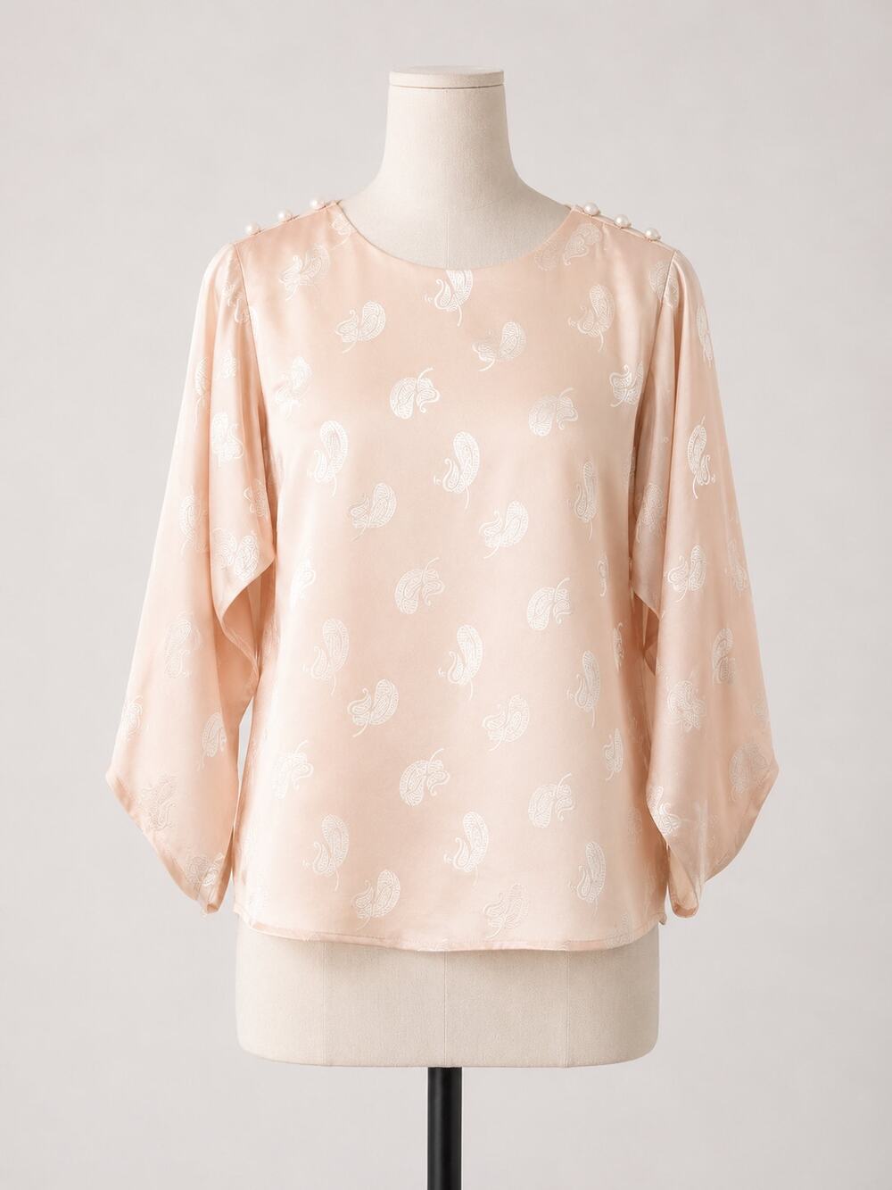 Vintage Pink Paisley Blouse Long Sleeve Jones New York